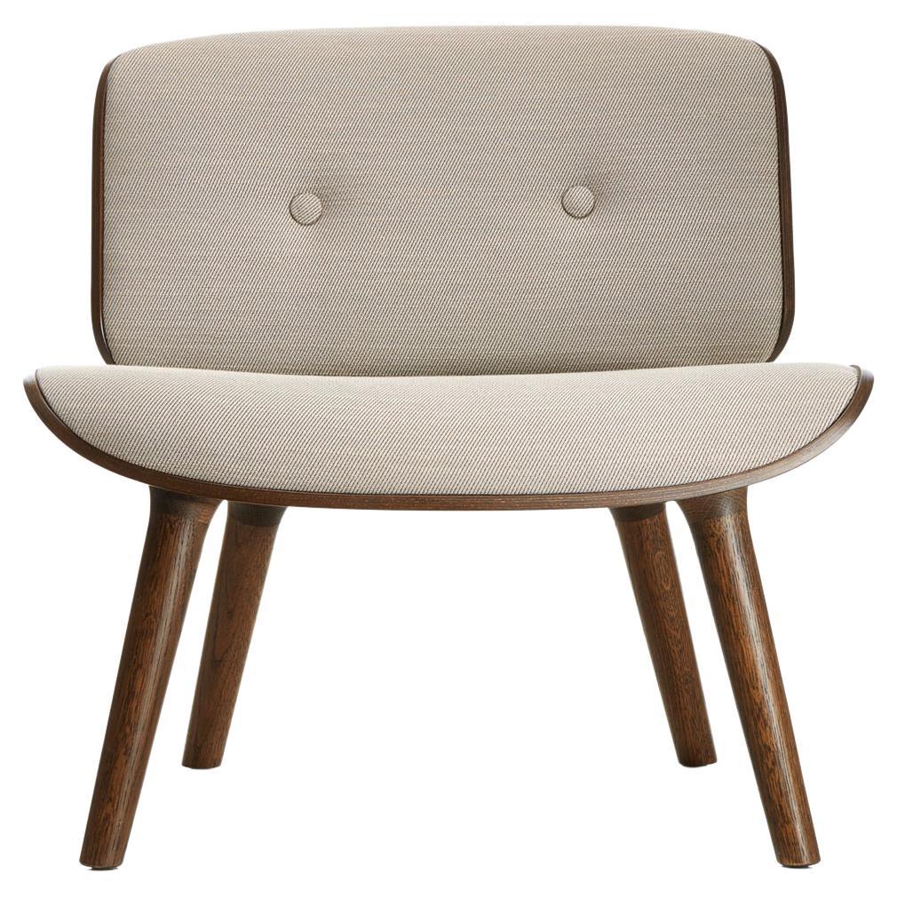 Moooi Nut Lounge Chair in Hallingdal 65 Upholstery & Oak Stained Cinnamon Frame For Sale