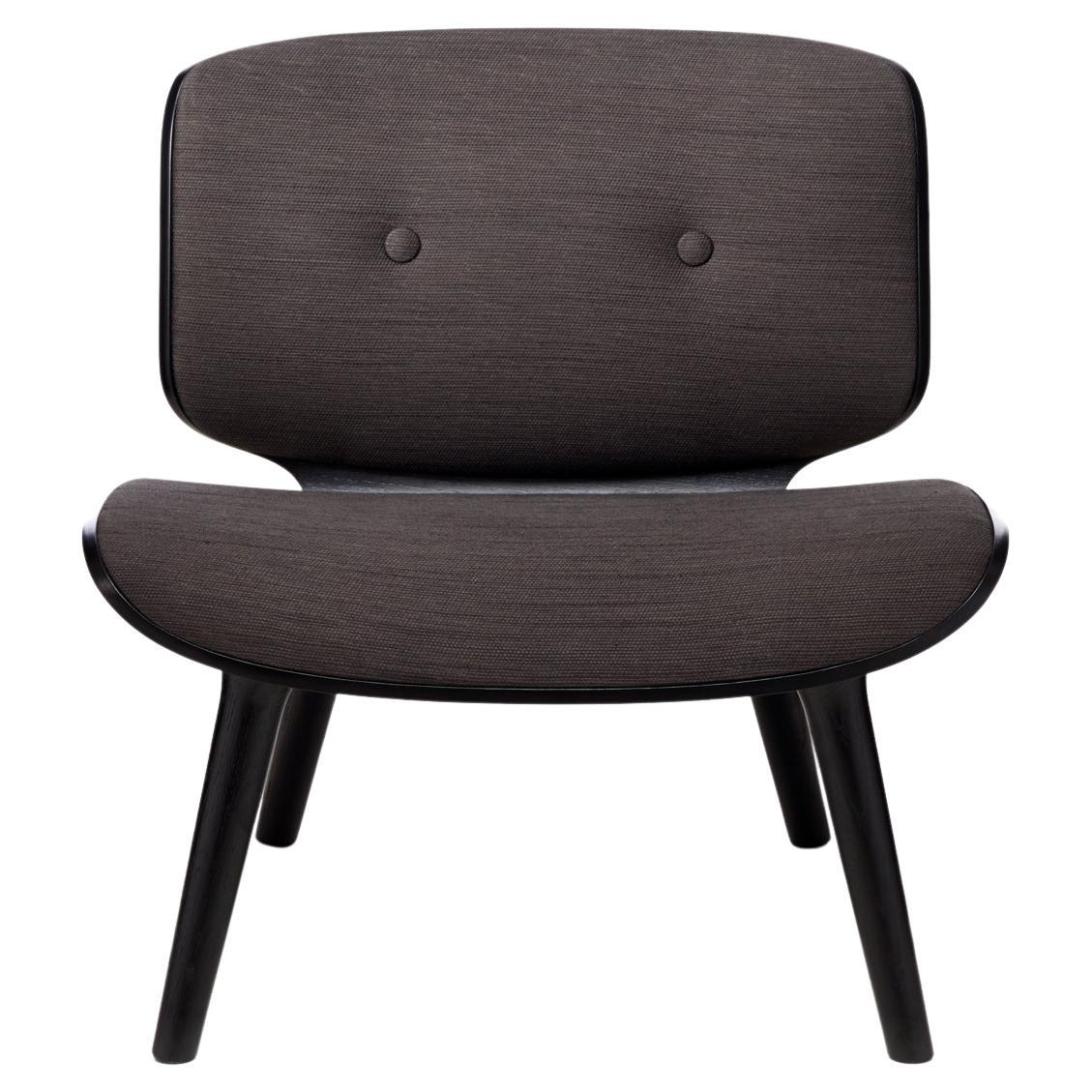 Moooi Nut Lounge Chair in Oray Ray, Chestnut Upholstery with Oak Black Frame
