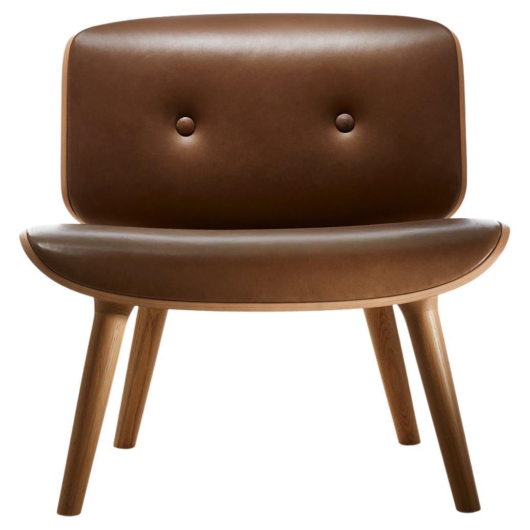 Moooi Nut Lounge Chair in Shade Ochre Upholstery with Oak Natural Oil Frame