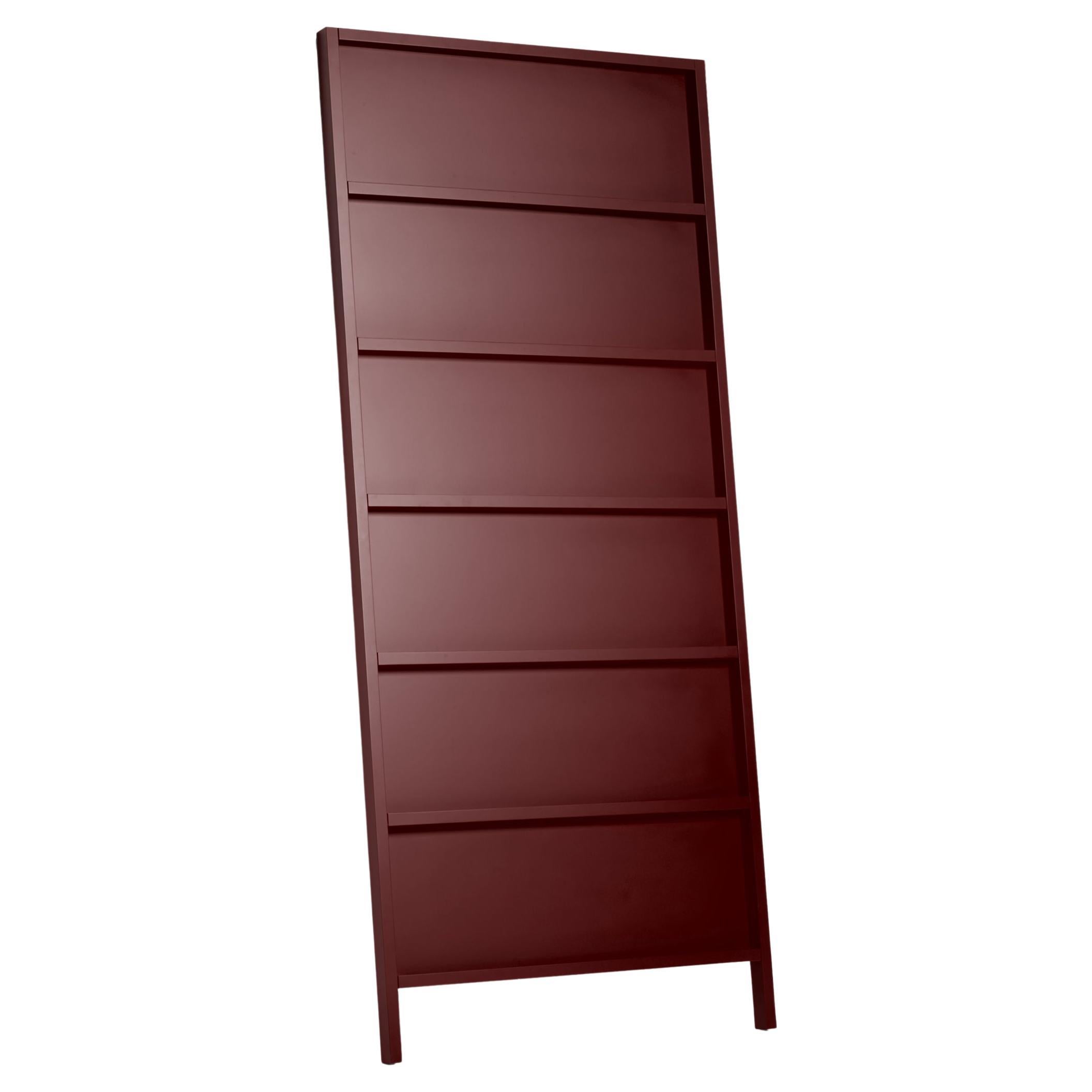 Moooi Oblique Big Cupboard / Wall Shelf in Mahogany Brown Lacquered Beech For Sale