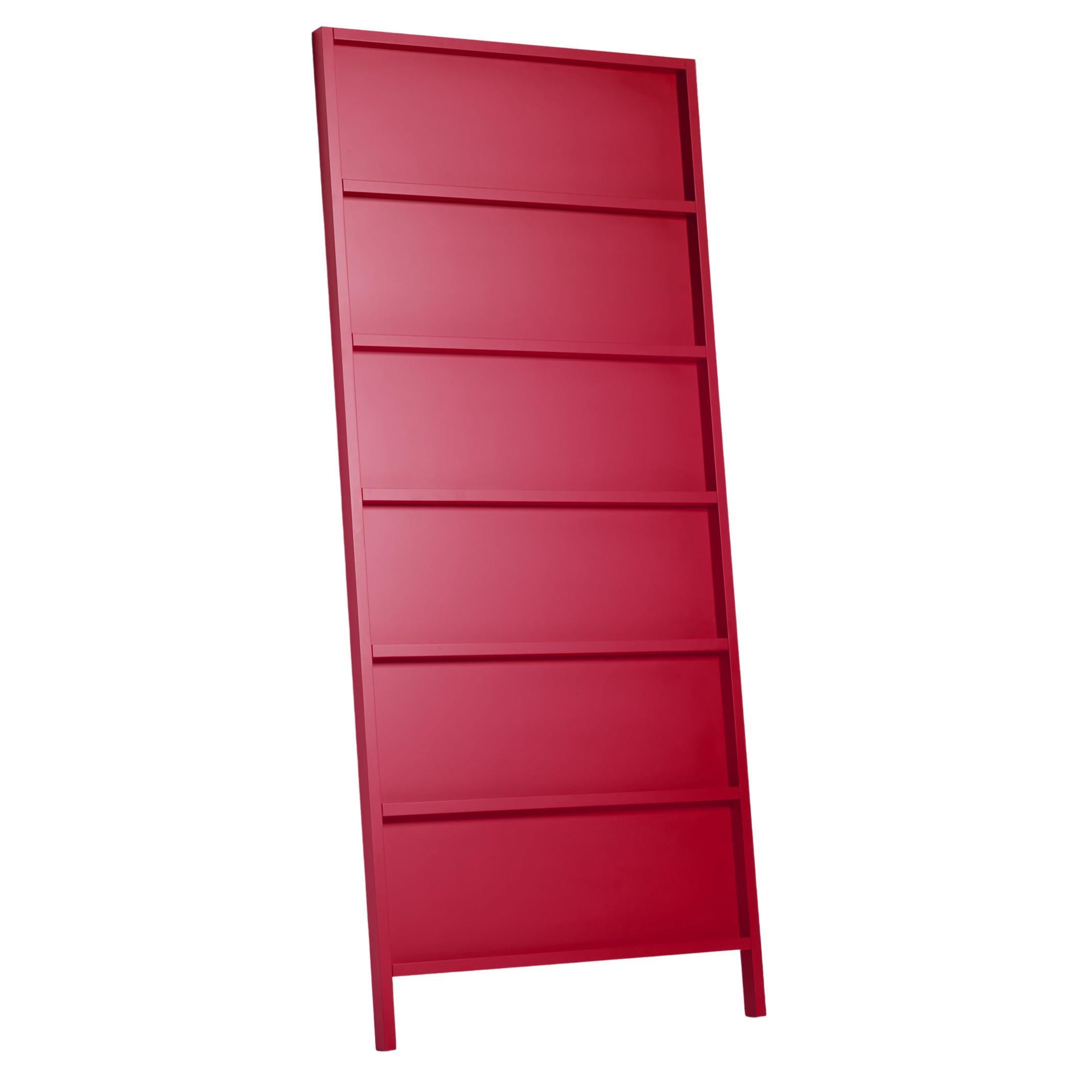 Moooi Oblique Big Cupboard/Wall Shelf in Ruby Red Lacquered Beech For Sale