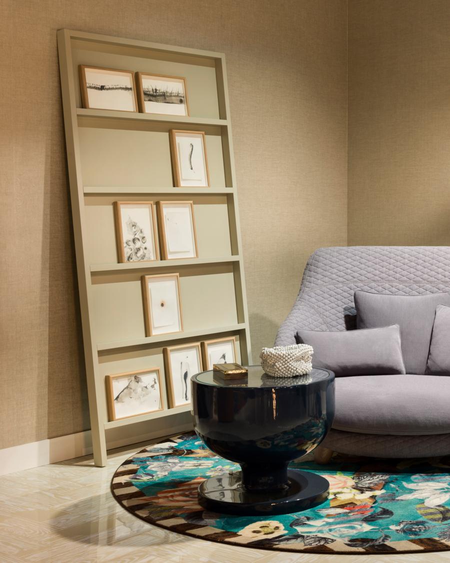 Dutch Moooi Oblique Big Cupboard/Wall Shelf in Silk Grey Lacquered Beech For Sale