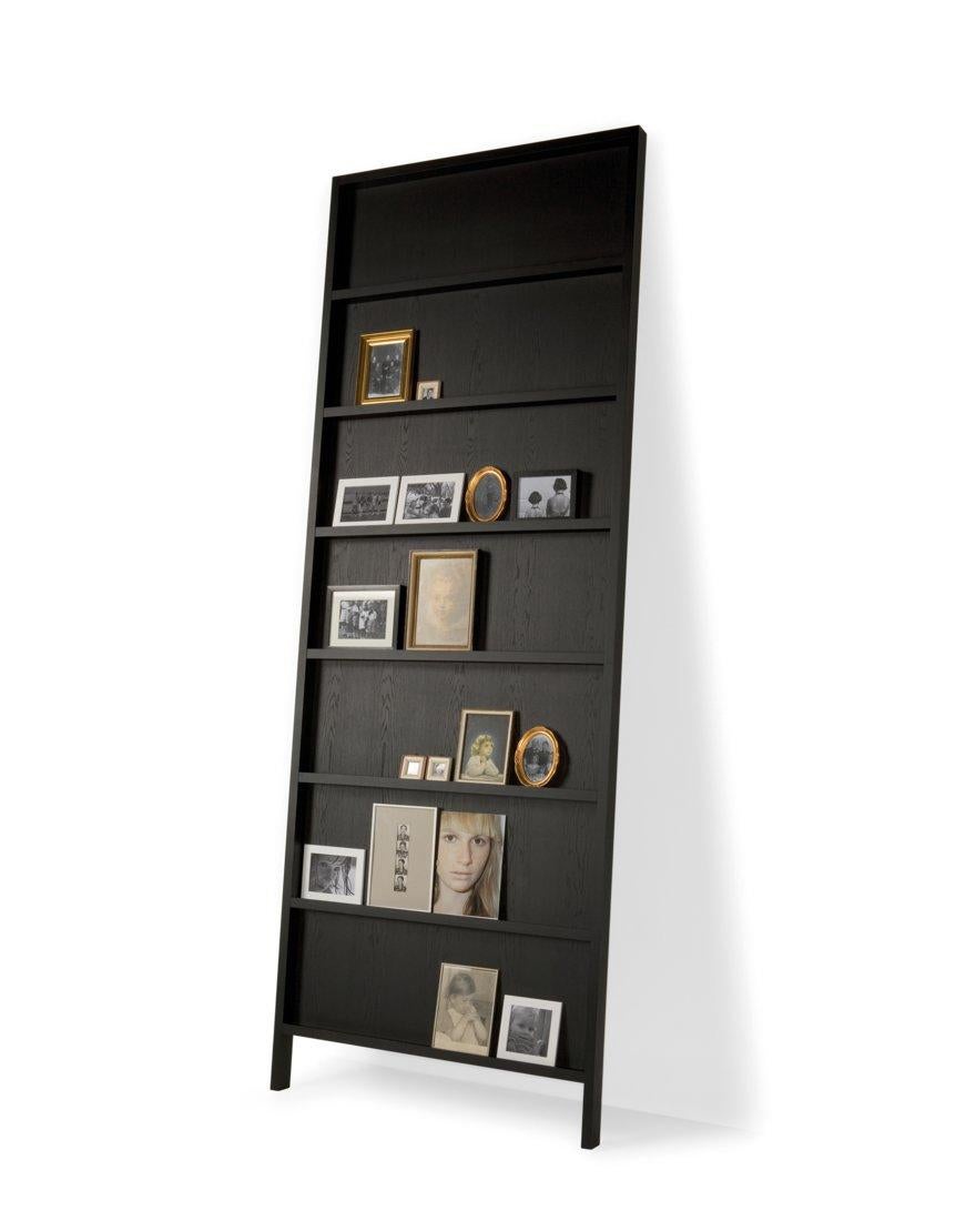 Modern Moooi Oblique Small Cupboard/Wall Shelf in Black Stained Oak For Sale