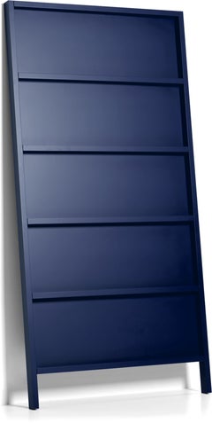 Moooi Oblique Small Cupboard/Wall Shelf in Grey Blue Lacquered Beech