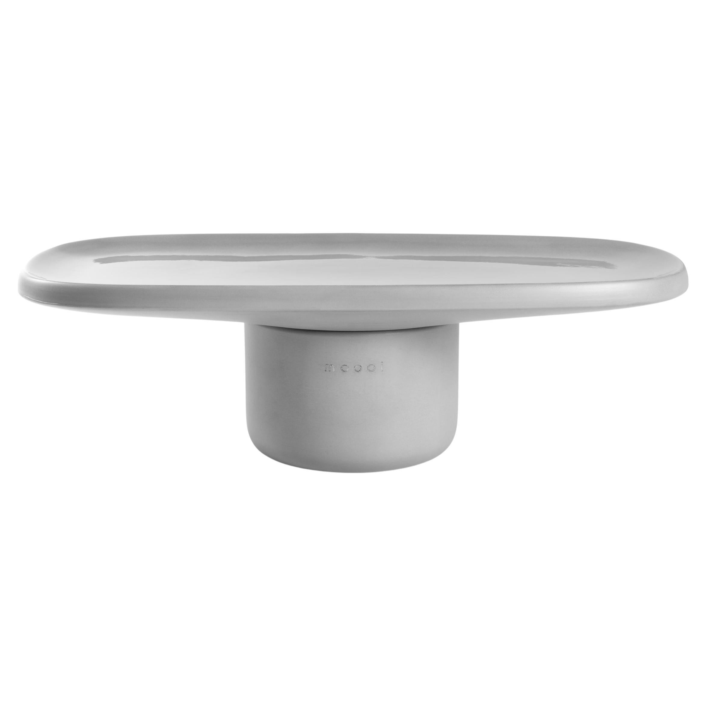 Moooi Obon Rectangular Low Ceramic Table in Grey Finish by Simone Bonanni