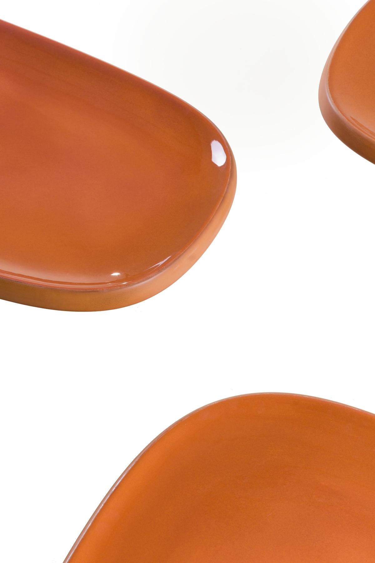 Dutch Moooi Obon Rectangular Low Ceramic Table in Terracotta Finish by Simone Bonanni For Sale