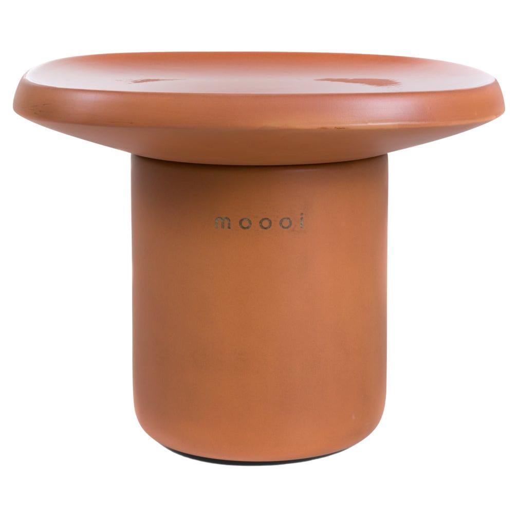 Moooi Obon Square High Ceramic Table in Terracotta Finish by Simone Bonanni For Sale