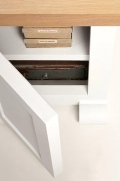 Moooi Paper LHS Desk in Wood & Cardboard with Oak Veneer Top by Studio Job