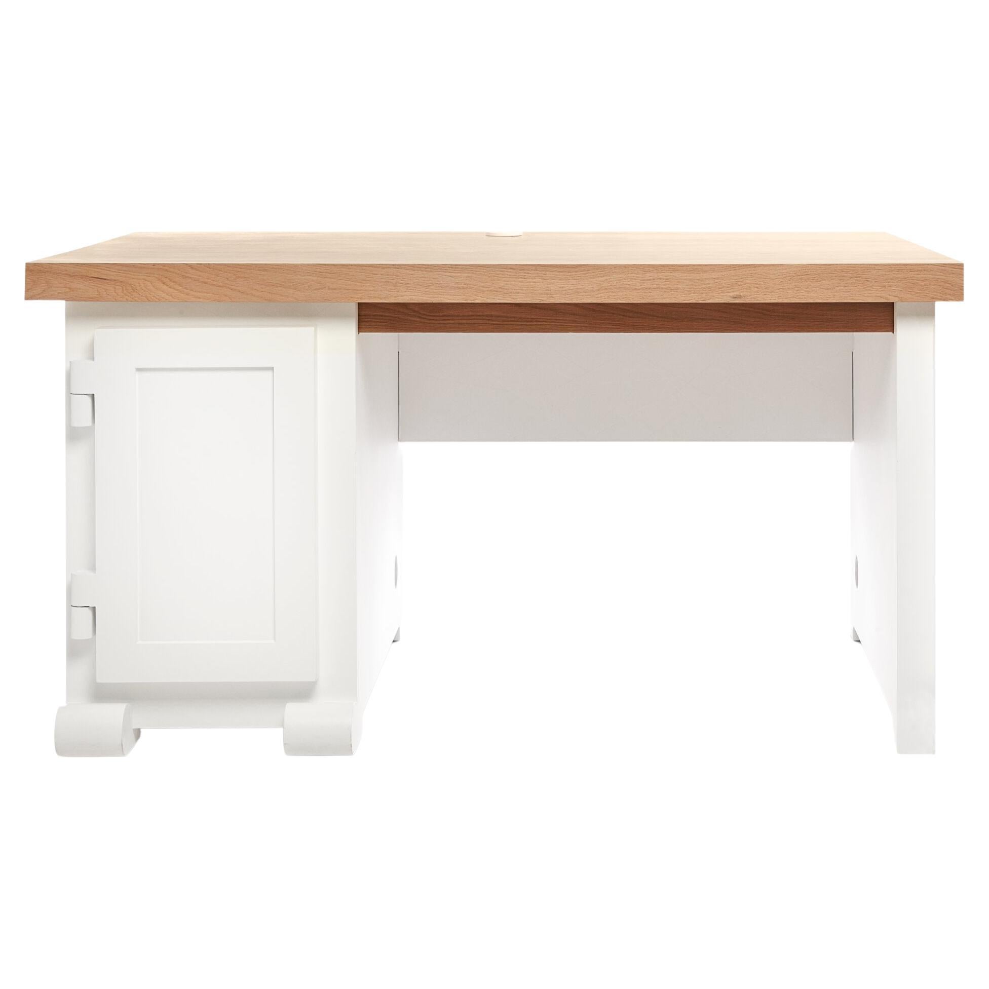 Moooi Paper LHS Desk in Wood & Cardboard with Oak Veneer Top by Studio Job For Sale