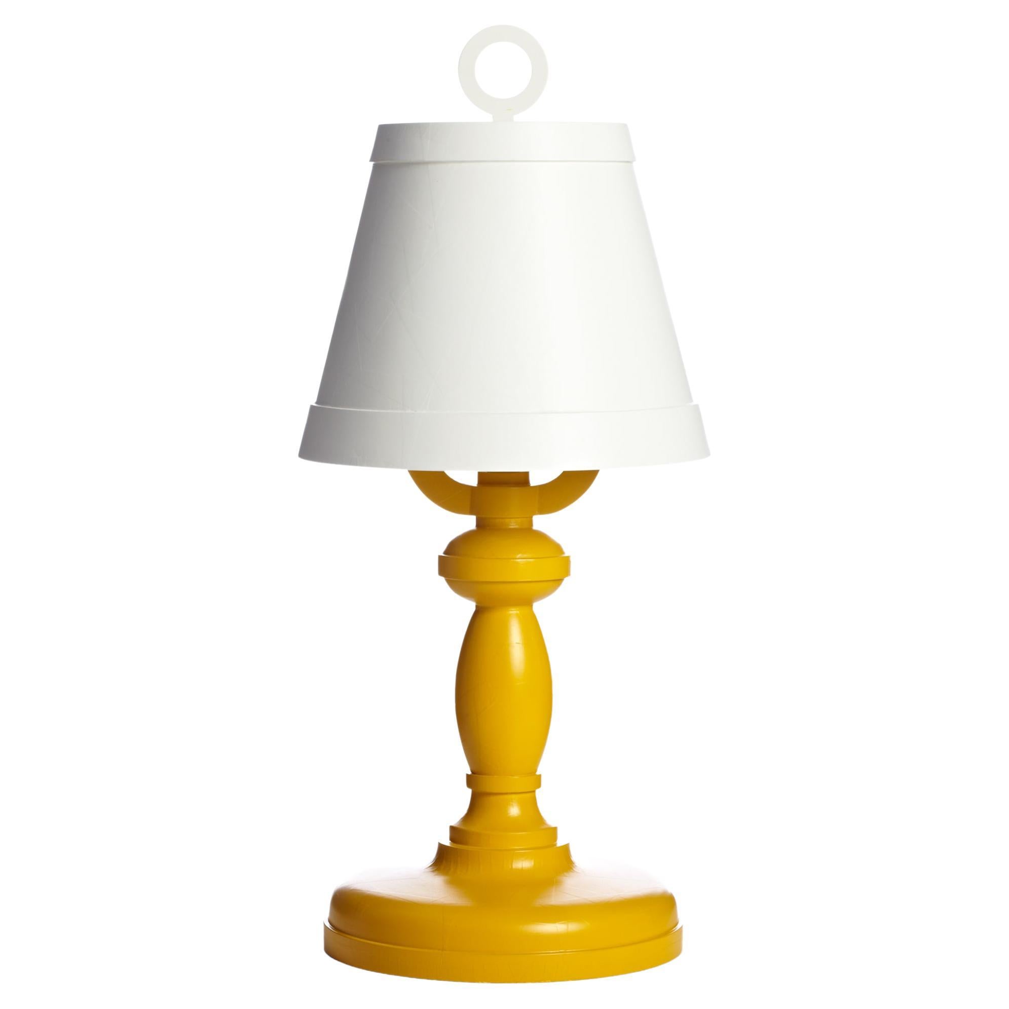 Moooi Paper Table Lamp in White Shade with Yellow Base by Studio Job