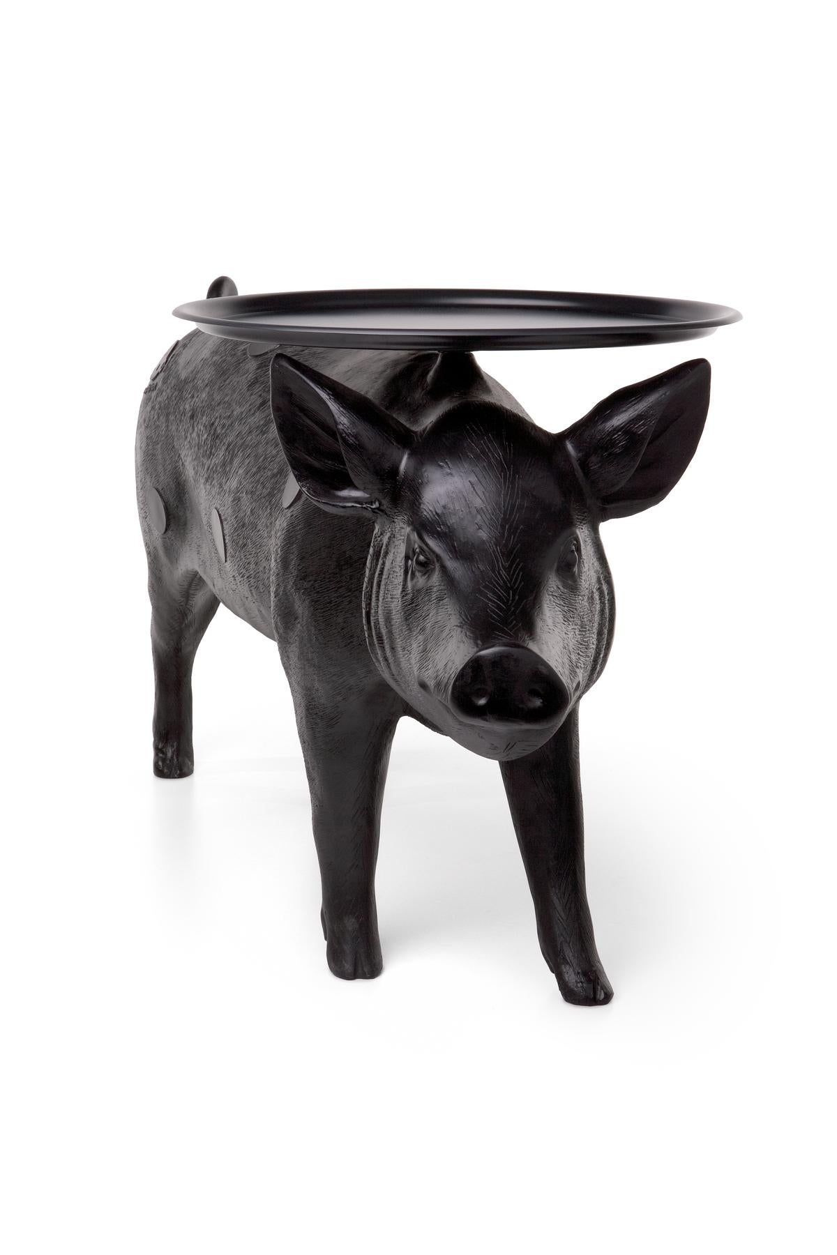 Modern Moooi Pig Table in Polyester & ABS with Black Finish by Front For Sale