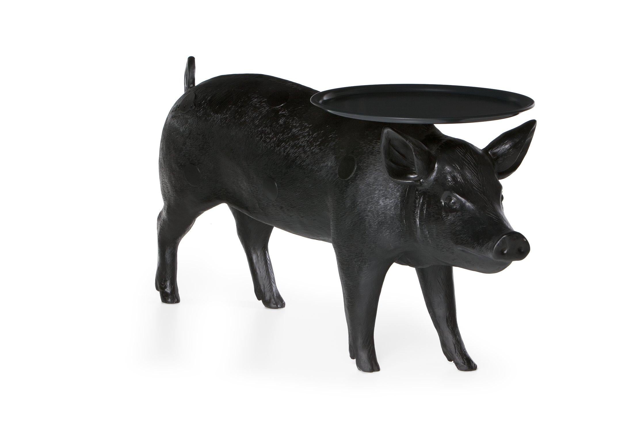 Dutch Moooi Pig Table in Polyester & ABS with Black Finish by Front For Sale
