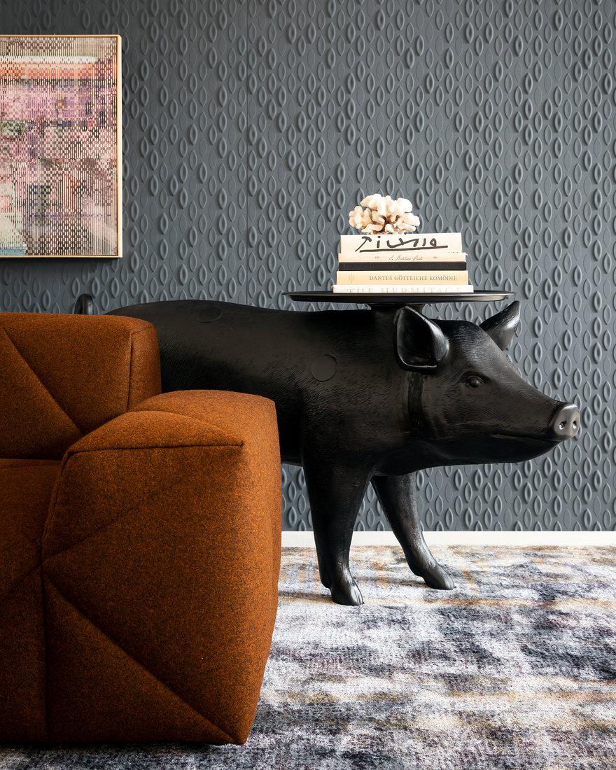 Moooi Pig-Tisch aus Polyester und ABS mit schwarzer Oberfläche an der Vorderseite im Angebot 3