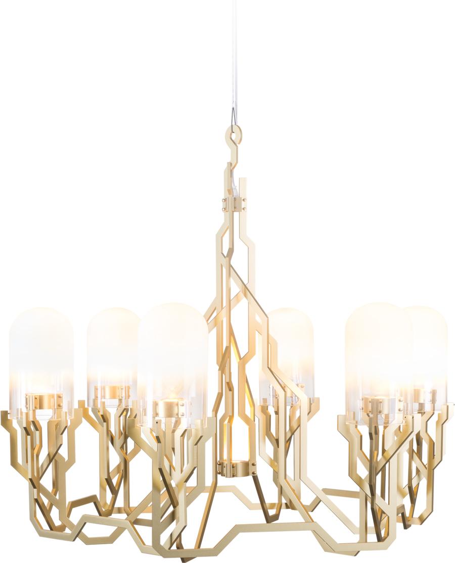 The philosophy behind the plant chandelier, designed by Kranen/Gille, is the imitation of nature’s structures while indulging in the poetry of their beauty. Inspired by the linear patterns of Karl Blossfeldt’s plant photography, and unrestricted by