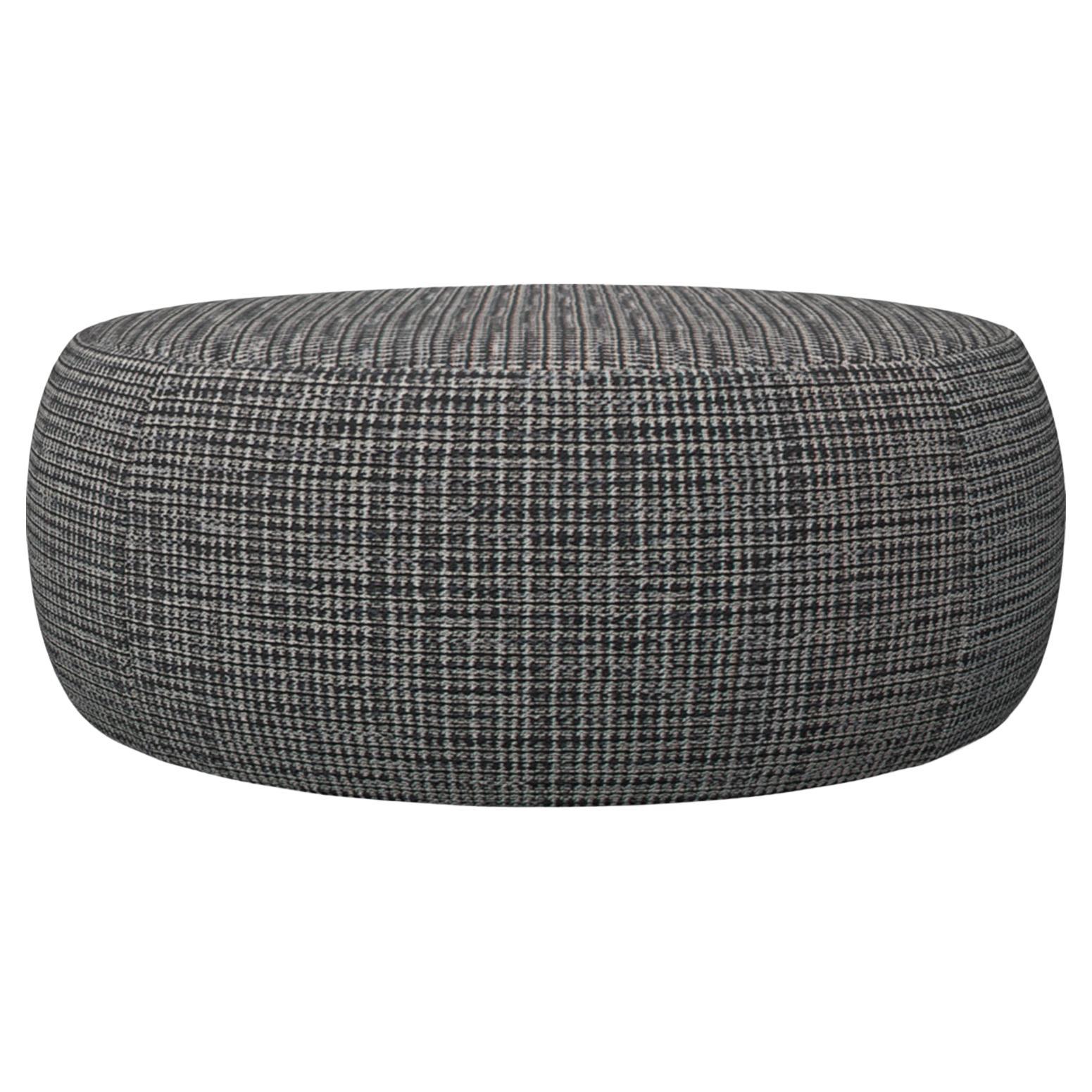 Moooi Pooof Large Pouf in Boucle, Black and White Upholstery For Sale