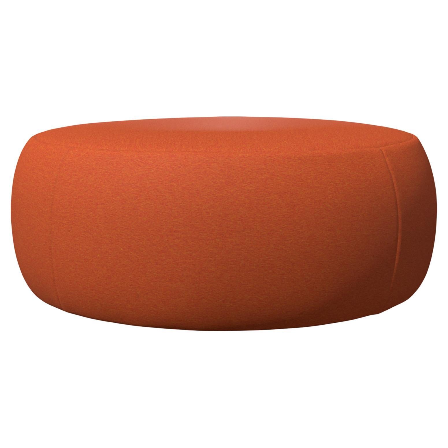 Moooi Pooof Large Pouf in Divina 3, 562 Orange Upholstery For Sale