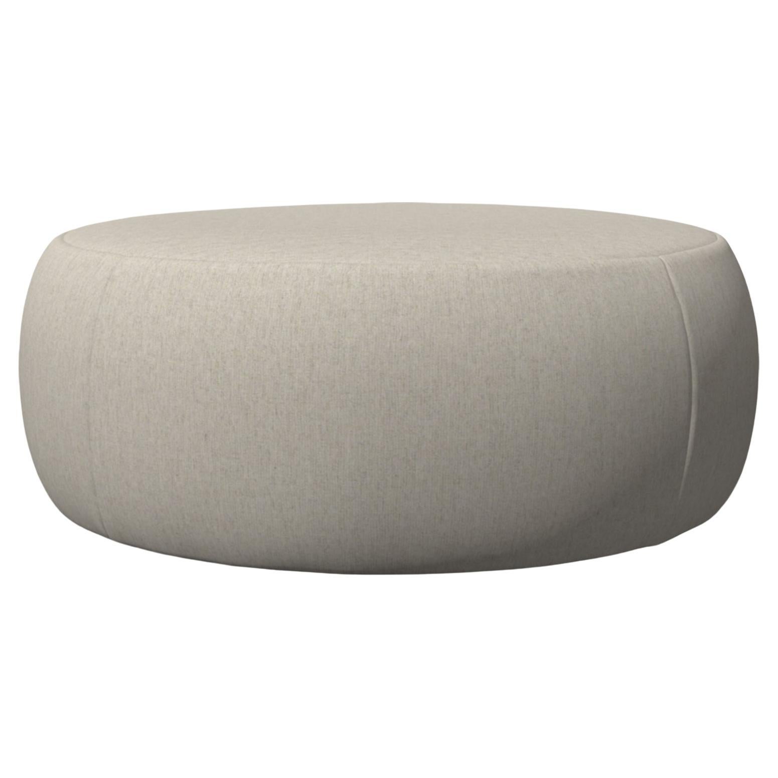 Moooi Pooof Large Pouf in Liscio, Nebbia Light Grey Upholstery For Sale