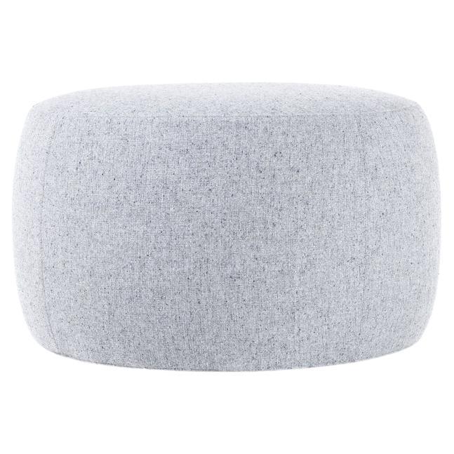 Moooi Pooof Small Pouf in Solis, Fog Grey Upholstery For Sale