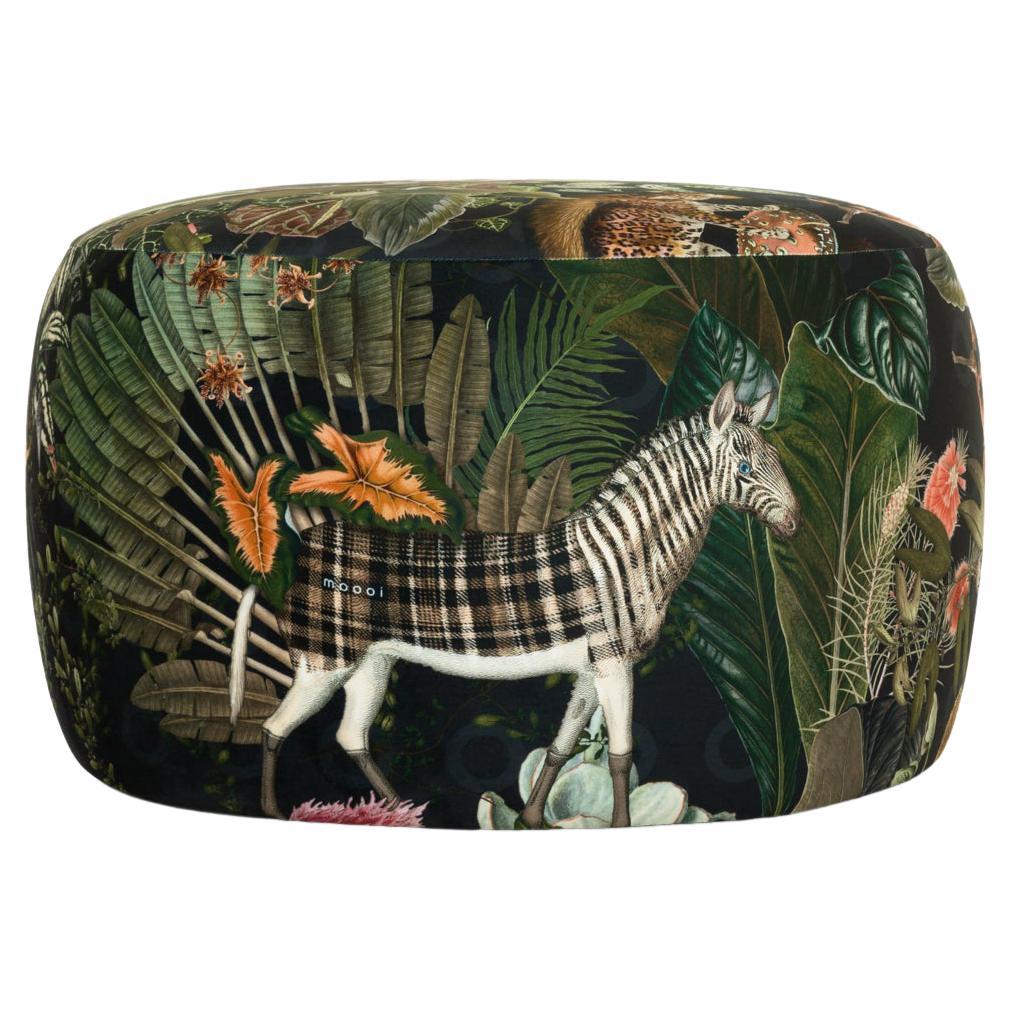 Moooi Pooof Small Pouf in the Menagerie of Extinct Animals Velvet Upholstery