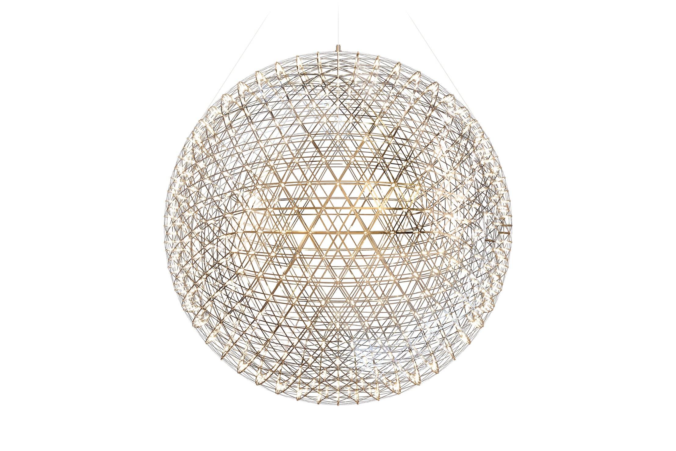 The Raimond lights: perfect spheres of mathematical ingredients punctuated by tiny LED lights. Designer Raimond Puts was intrigued by the shape of the geodesic dome and with the mystery of prime numbers. It’s no coincidence that the dimension of all