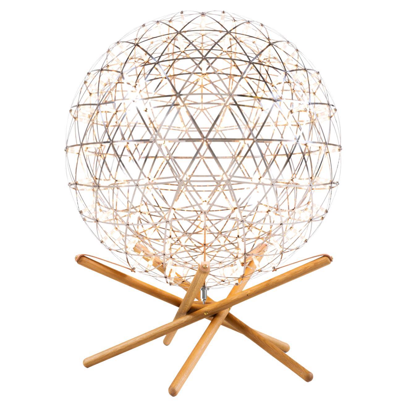 Moooi Raimond II Tensegrity R61 Small LED Floor Lamp with Stainless Steel Sphere For Sale