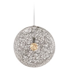 Grande lampe à suspension LED Moooi Random Light II en acier chromé noir