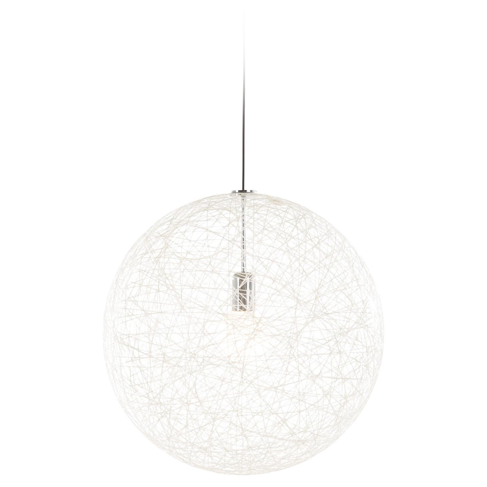 Grande lampe à suspension LED Moooi Random Light II en acier chromé blanc, 10 m