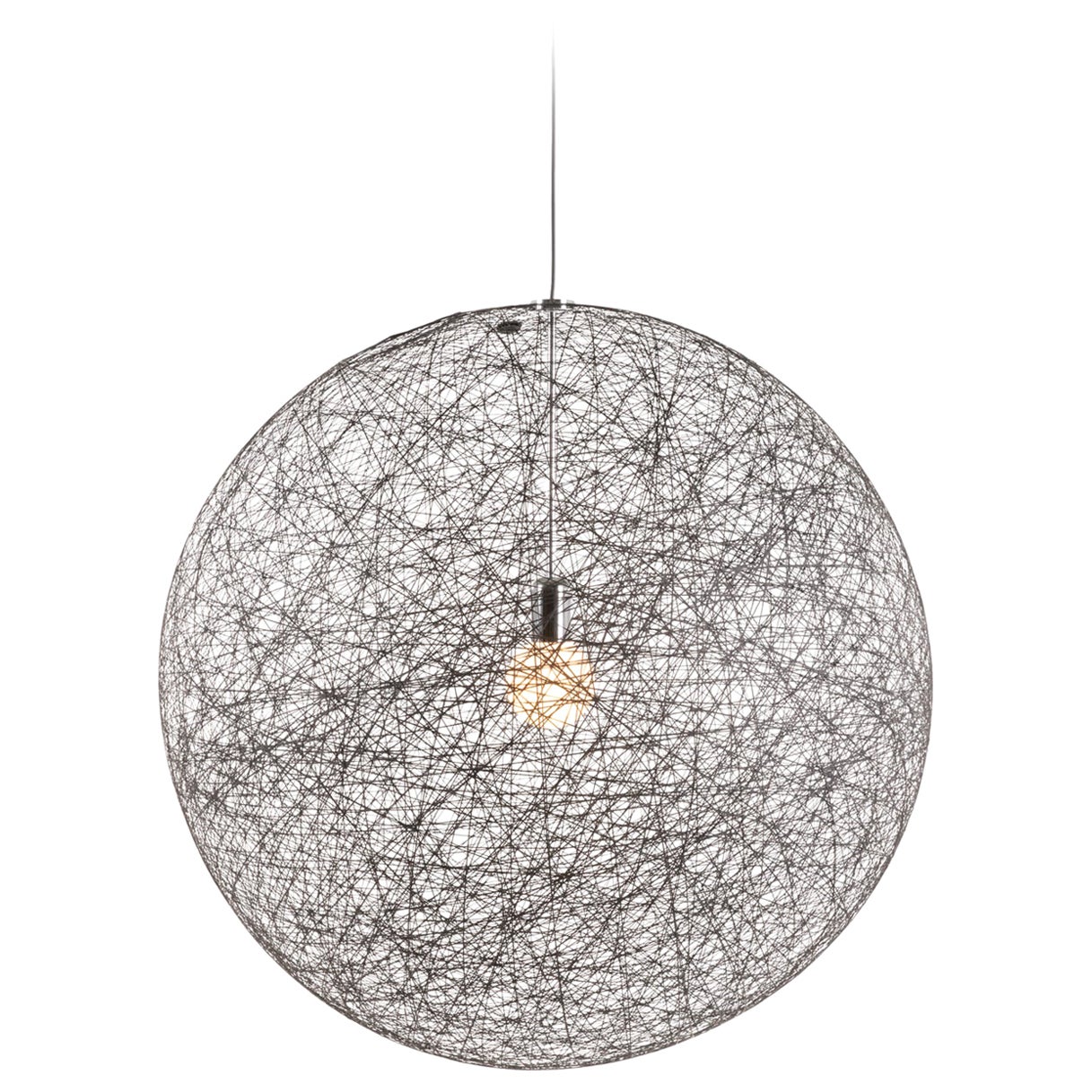 Lámpara LED de suspensión mediana Moooi Random Light II de acero cromado negro