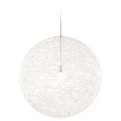 Lampe à suspension moyenne Moooi Random Light II en acier chromé blanc, 10 m