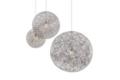 Petite lampe à suspension LED Moooi Random Light II en acier chromé noir