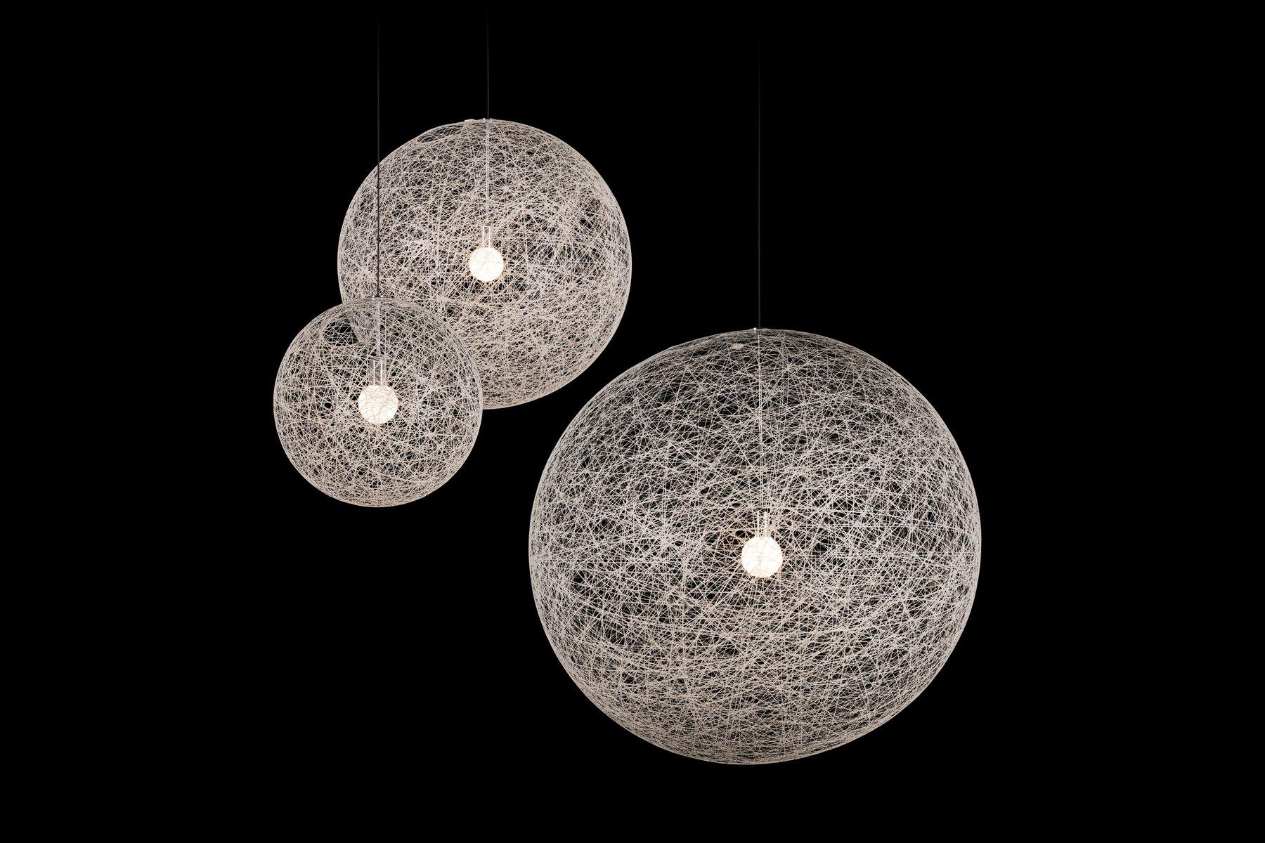 Olandese Moooi Random Light II Piccola lampada a LED a sospensione in acciaio cromato nero in vendita