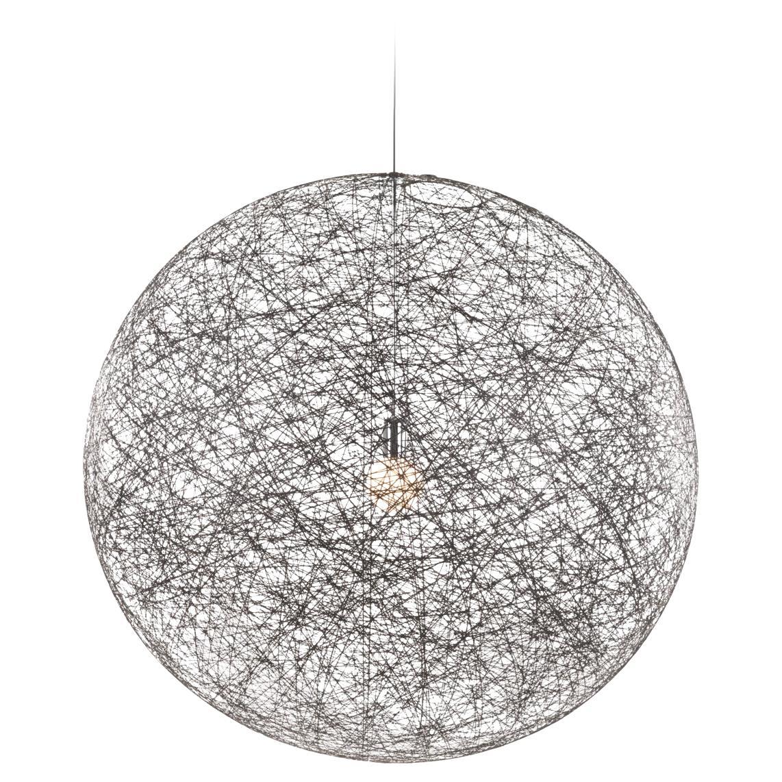 Petite lampe à suspension LED Moooi Random Light II en acier chromé noir