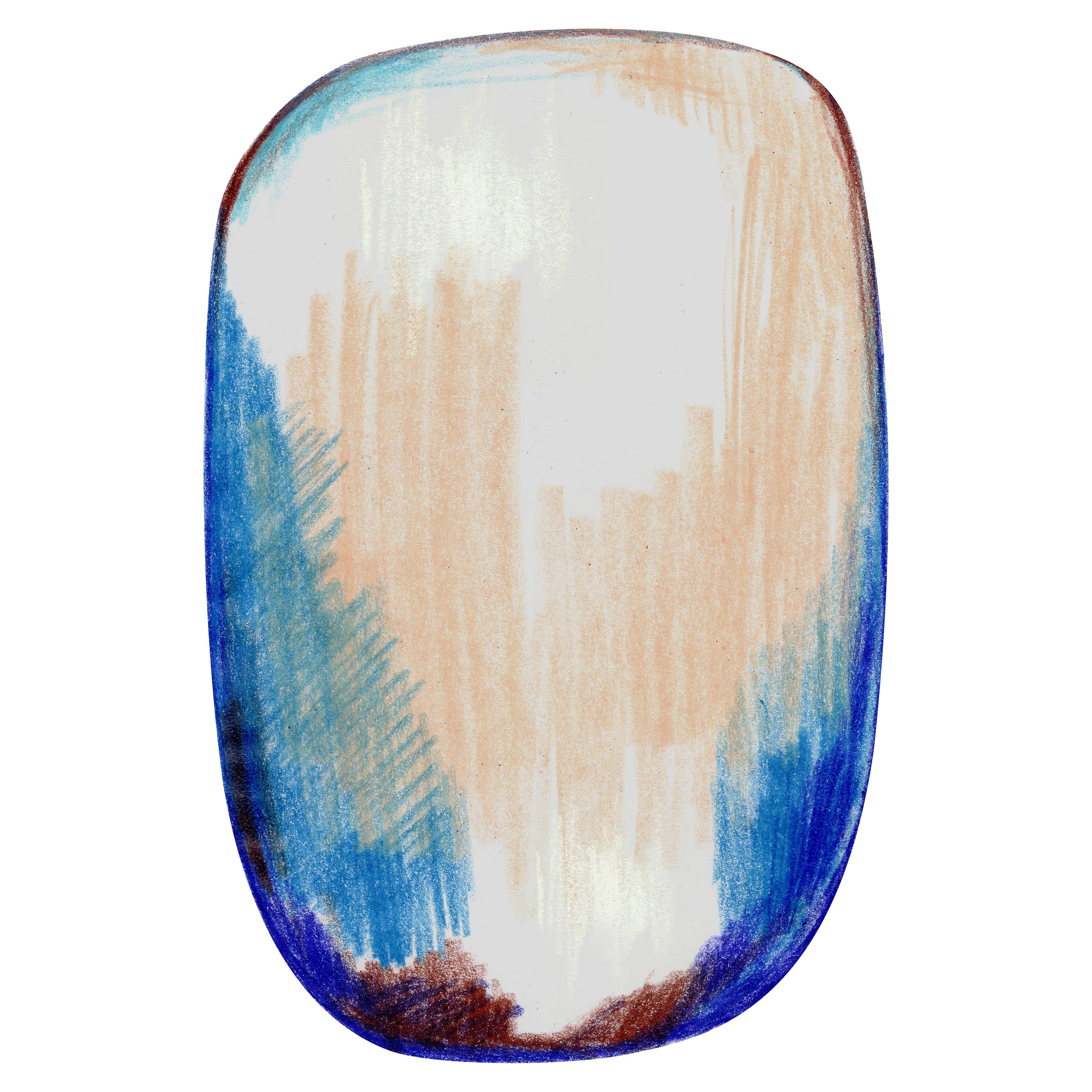 Moooi Scribble Blue / Grey / Beige Rug in Low Pile Polyamide by Front