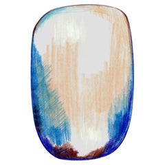 Tapis Moooi Scribble bleu / gris / beige en polyamide tendre