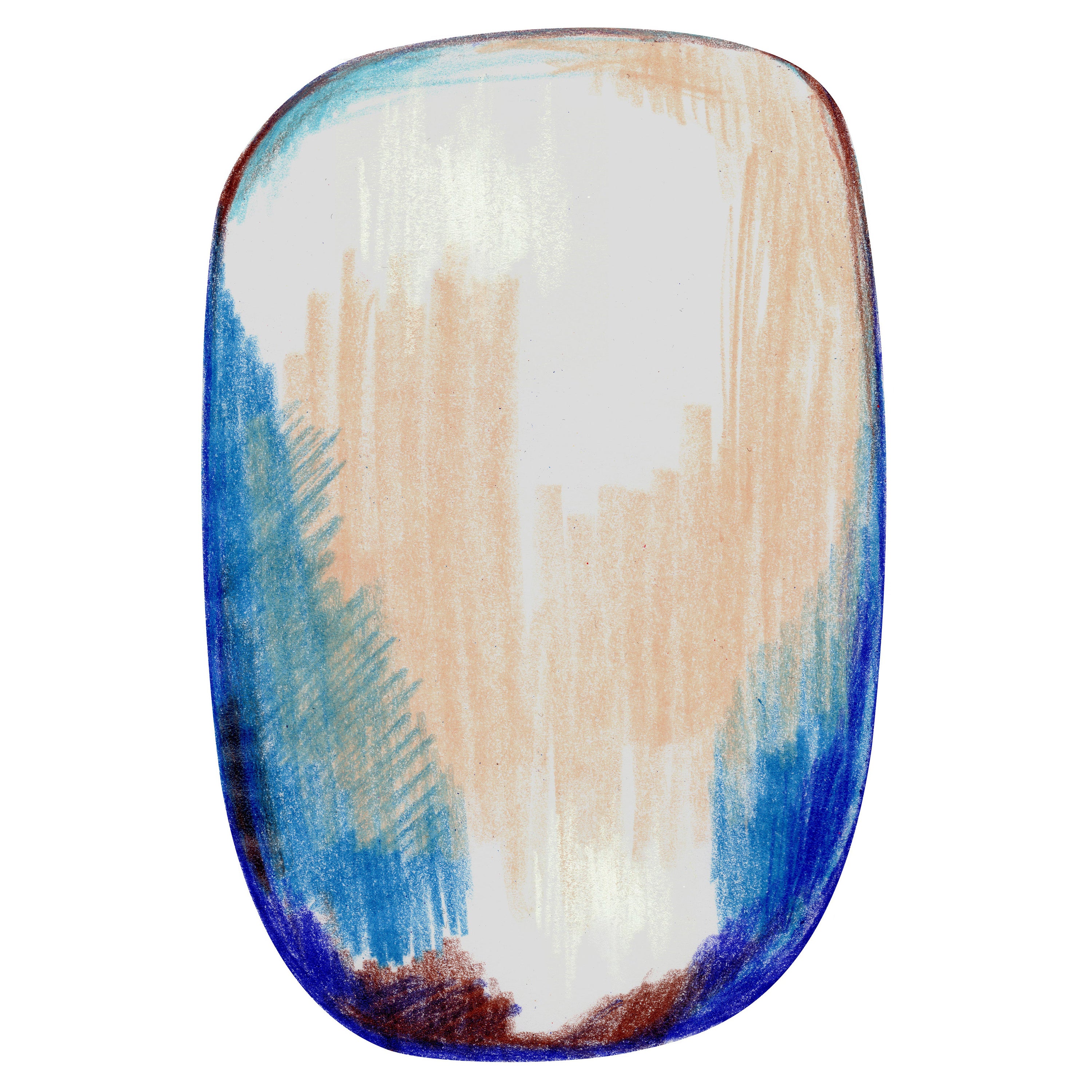 Moooi Scribble Blue / Grey / Beige Rug in Wool by Front