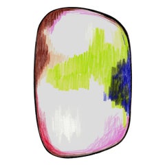 Moooi Scribble Green / Blue / Pink Rug in Low Pile Polyamide by Front