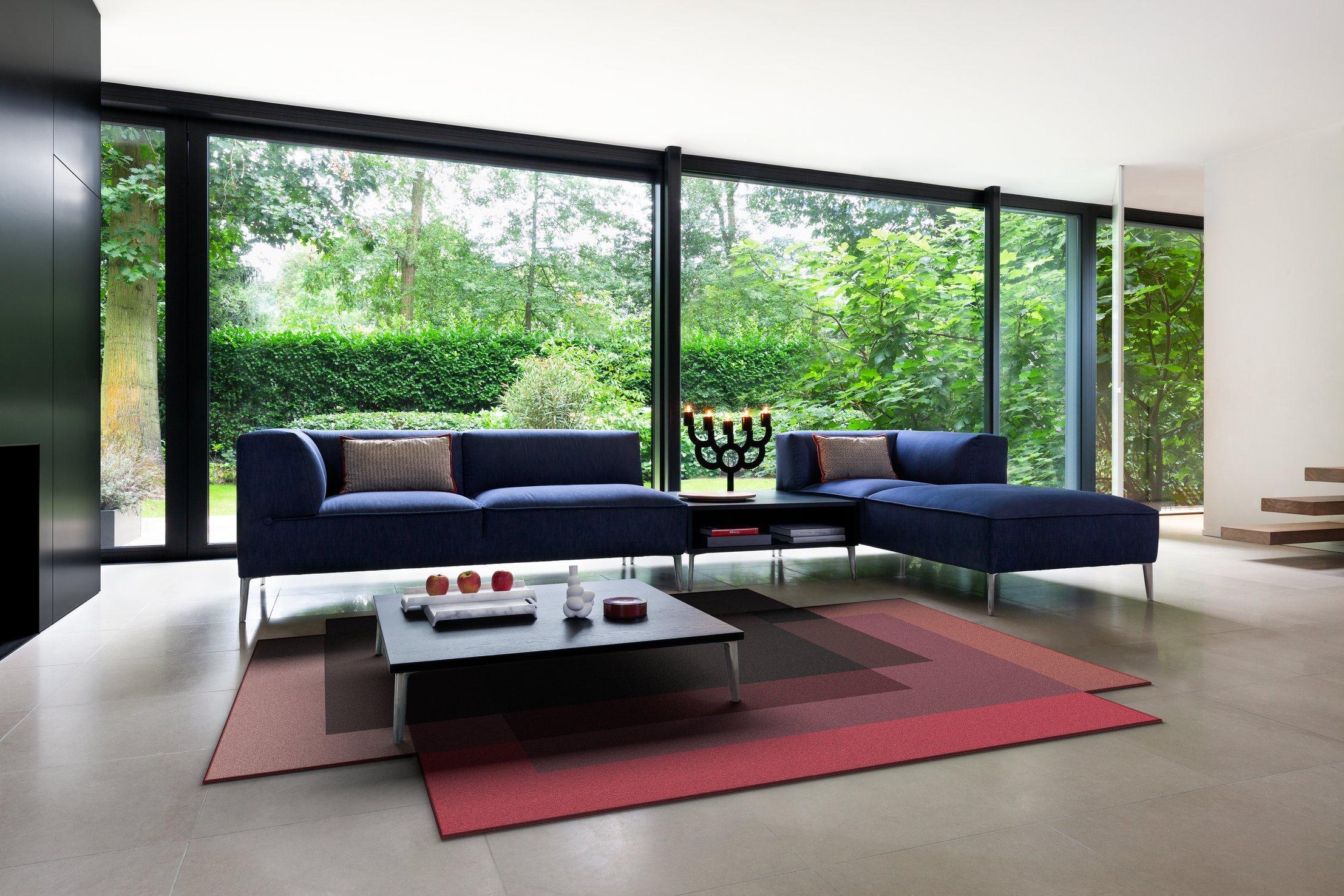 Modern Moooi Sectional Sofa So Good in Shade Raw Umber Foam with Polished Aluminum Feet For Sale