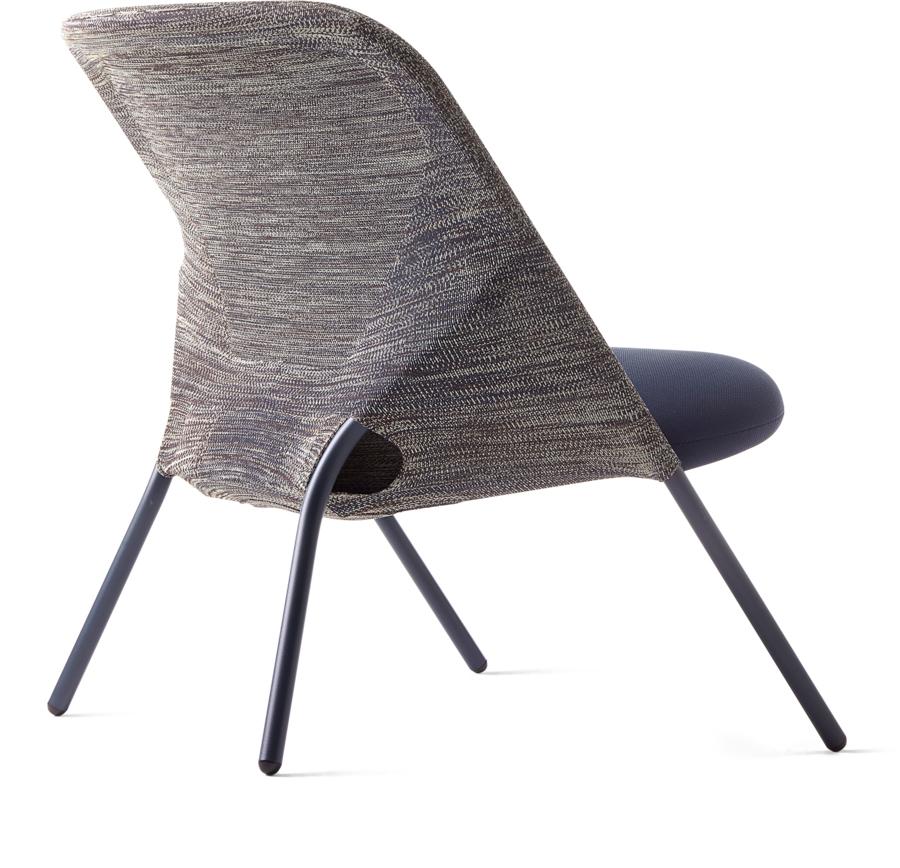Moooi Shift Lounge Chair in Blue Grey Upholstery & Steel Frame by Jonas Forsman For Sale 6
