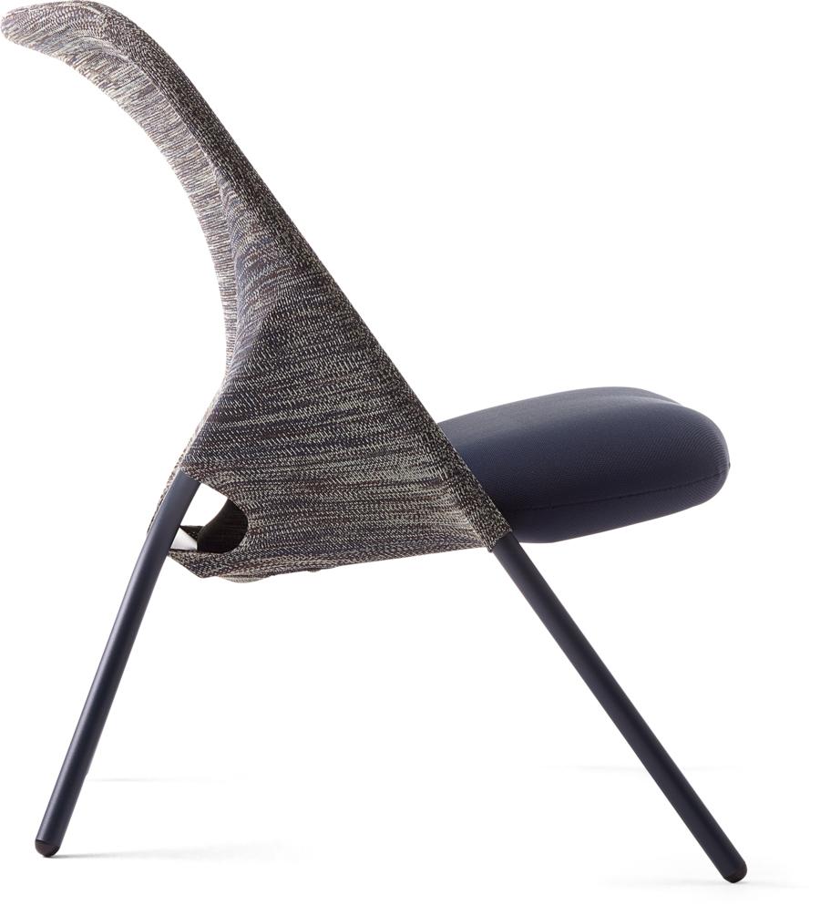 Moooi Shift Lounge Chair in Blue Grey Upholstery & Steel Frame by Jonas Forsman For Sale 7