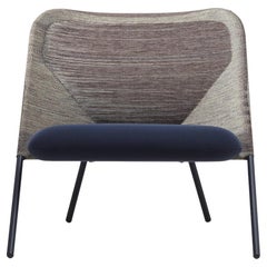 Moooi Shift Lounge Chair in Blue Grey Upholstery & Steel Frame by Jonas Forsman