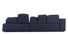 Moooi SLT Chaise Longue Right in Denim Indigo Upholstery with Steel Frame