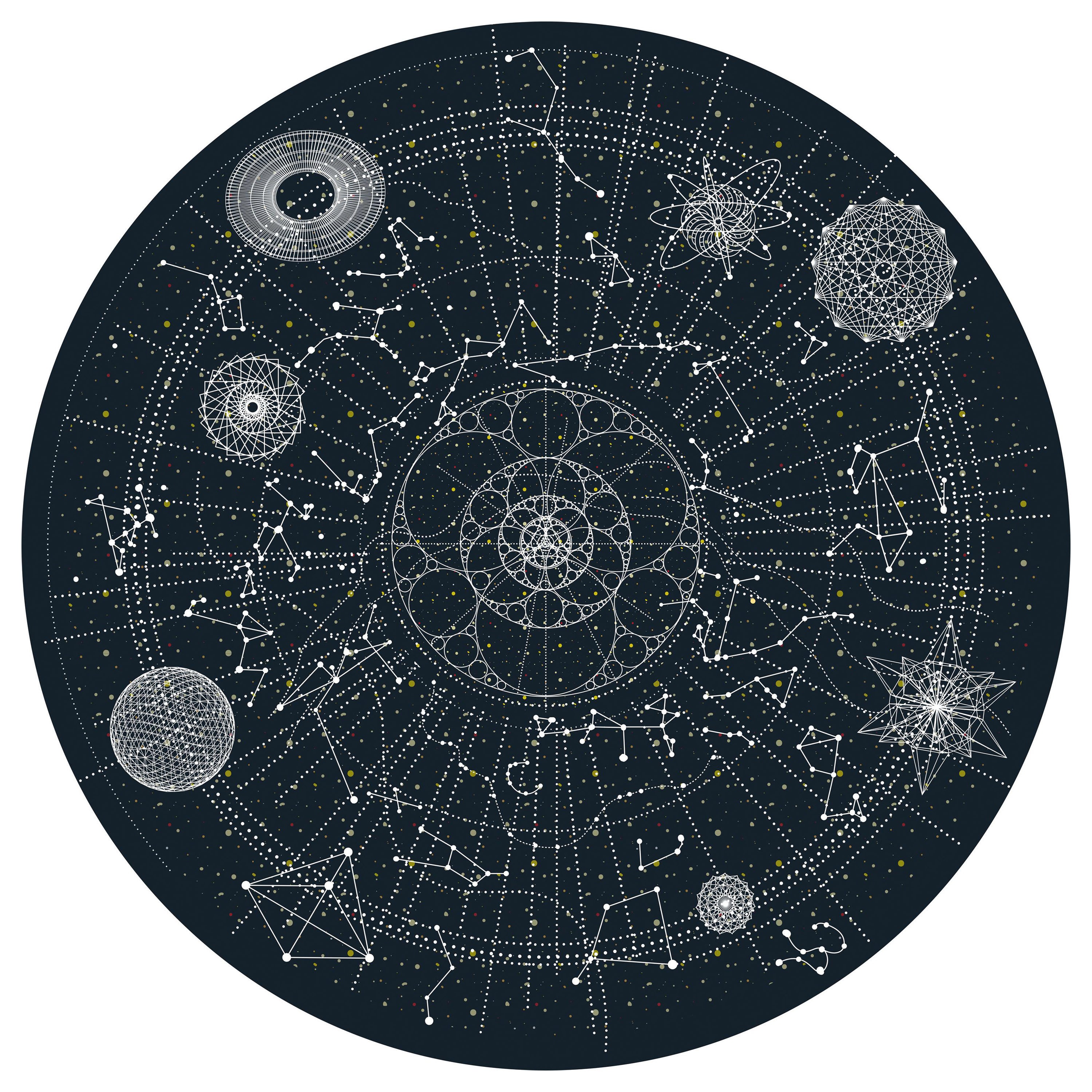 Moooi Kleiner Celestial-Teppich in niedriger Flor aus Polyamide von Edward van Vliet im Angebot