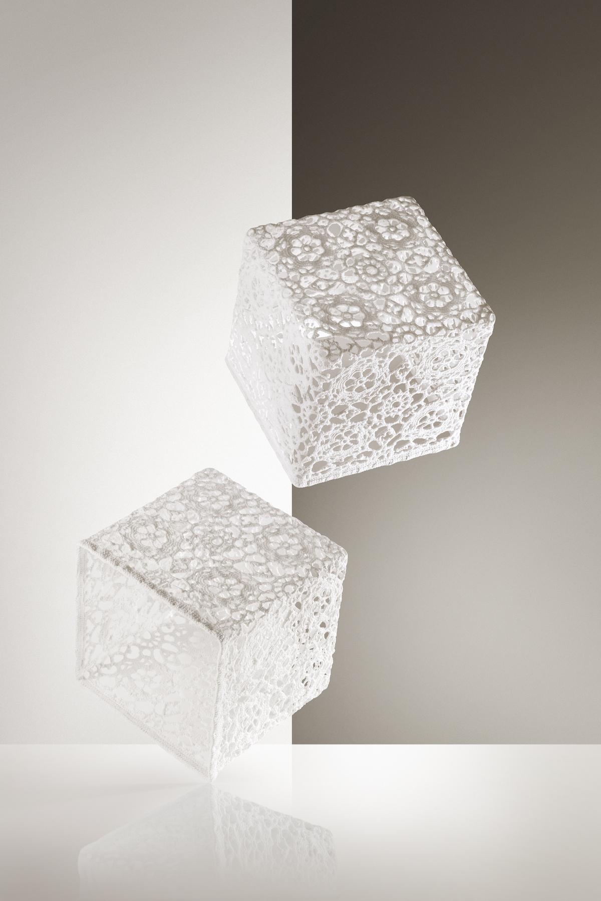 Moooi Small Crochet Table in Cotton and Epoxy Resin by Marcel Wanders Studio In New Condition For Sale In Brooklyn, NY