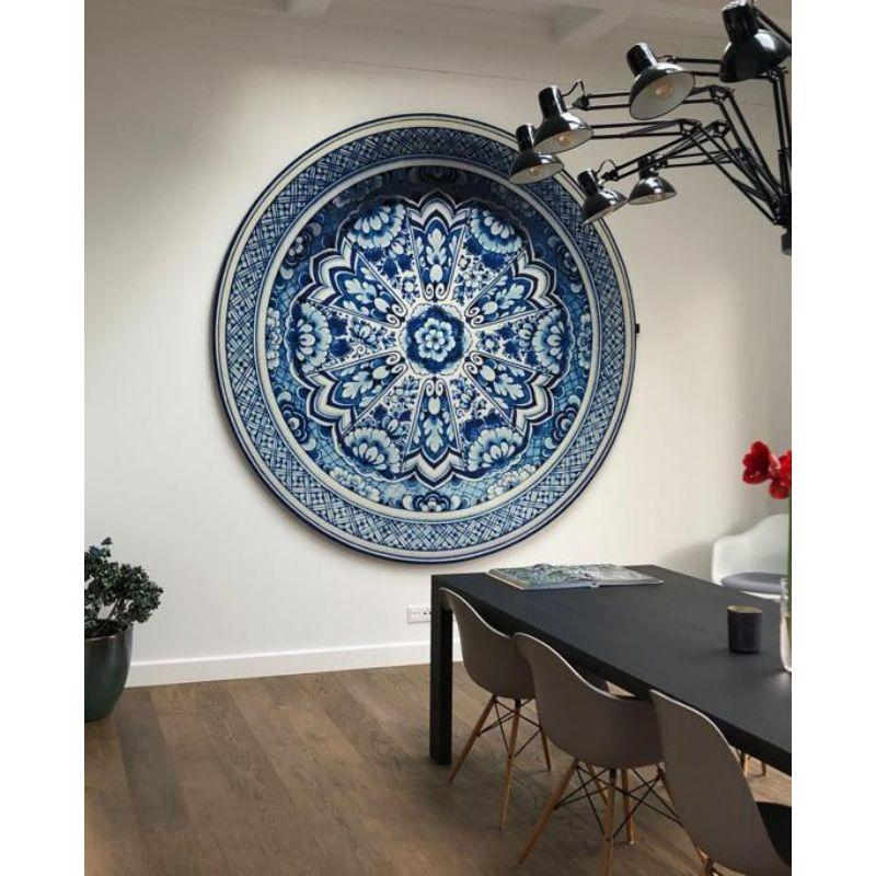 Dutch Moooi Small Delft Blue Plate Rug in Soft Yarn Polyamide by Marcel Wanders Studio For Sale