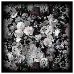 Petit tapis carré Moooi Eden Queen B&amp;W en polyamide à poils bas
