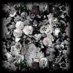 Tappeto quadrato Moooi Small Eden Queen B&W in morbido filato di poliammide.