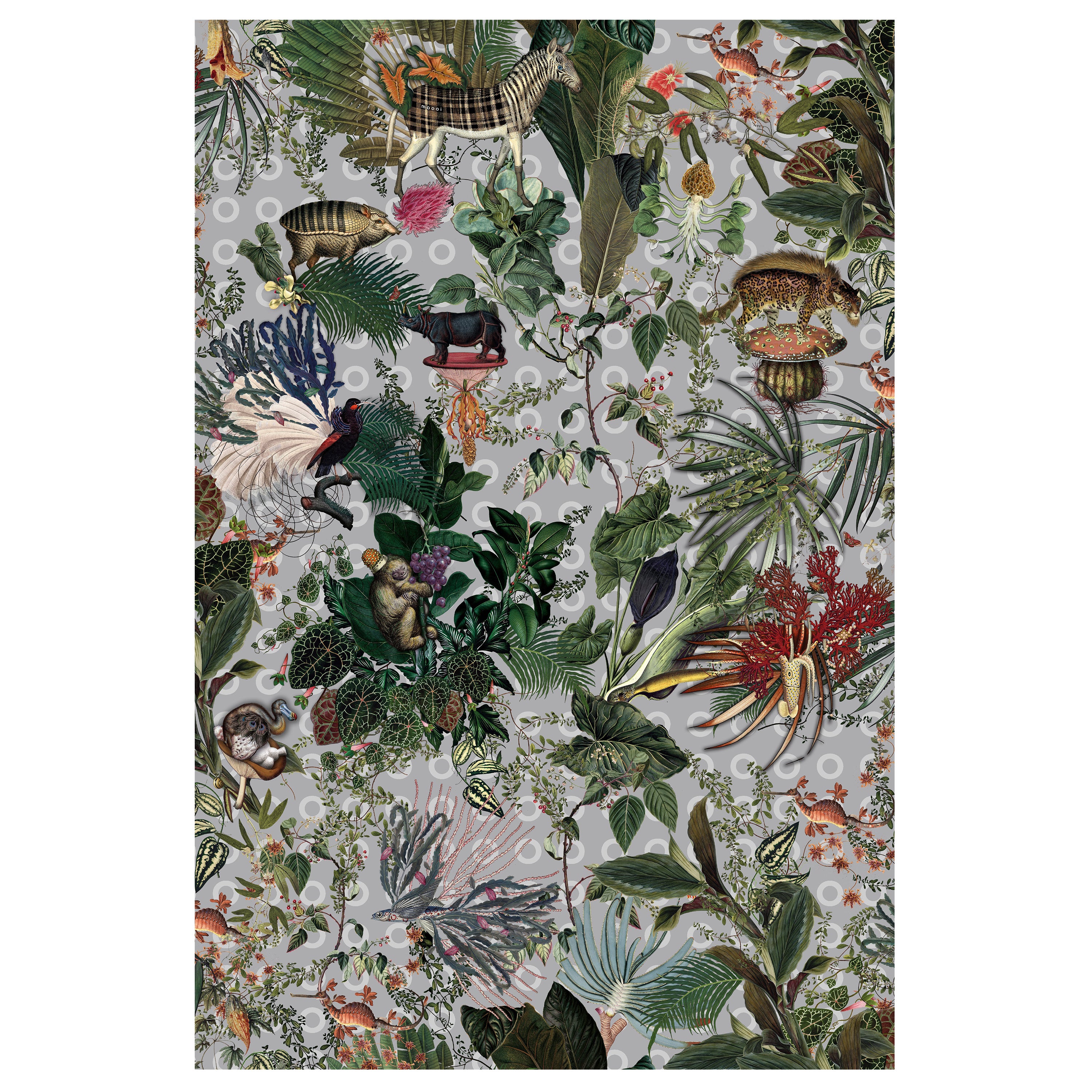 Moooi Small Extinct Animals Cloud Rectangle Rug in Soft Yarn Polyamide