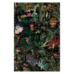 Moooi - Petit tapis rectangulaire en polyamide à motif raton laveur avec motif d'animaux disparus