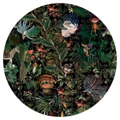 Moooi - Petit tapis rond Raven en laine à motif d'animaux disparus