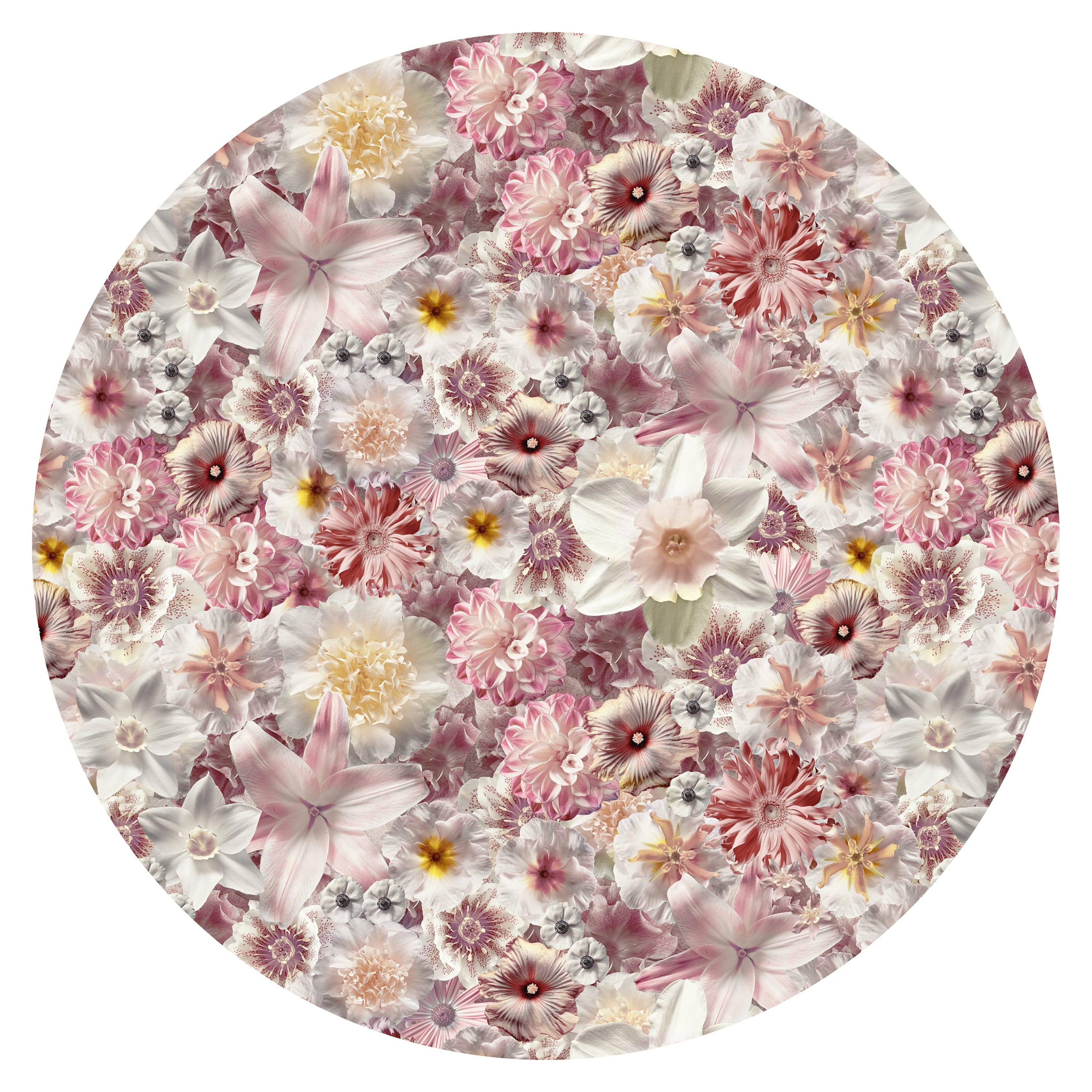 Tapis rond Moooi Small Flowergarden Day en polyamide de fil souple